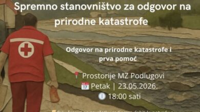 Poziv mještanima MZ Podlugovi: Edukativna radionica o prvoj pomoći i postupanju u prirodnim katastrofama