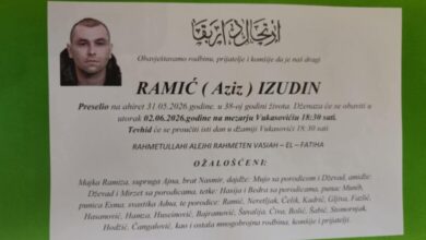Na bolji svijet preselio Izudin Ramić, dženaza u utorak na mezarju Vukasovići