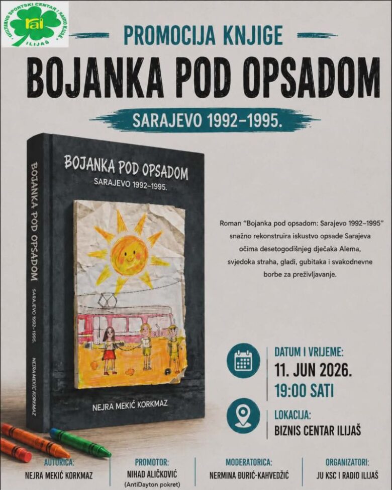 Promocija romana „Bojanka pod opsadom: Sarajevo 1992–1995“ u Ilijašu