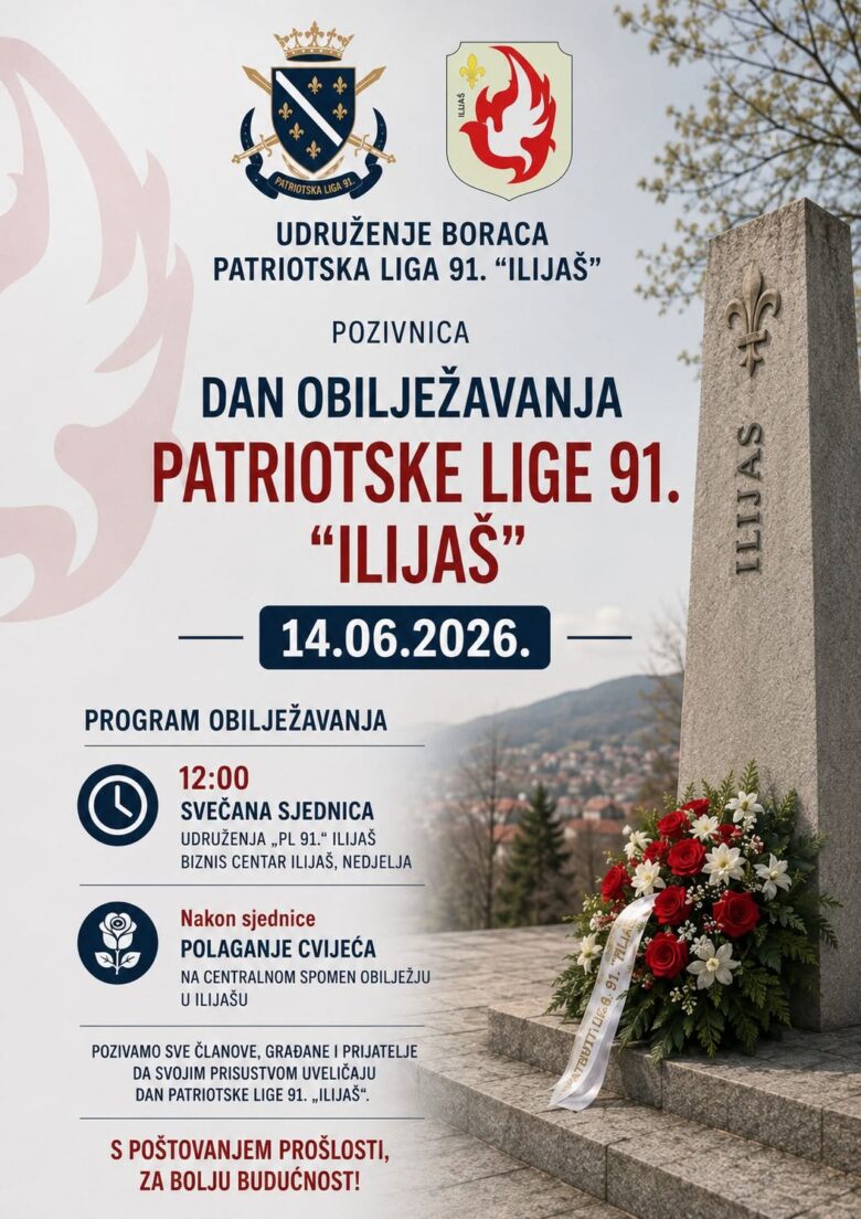 U nedjelju obilježavanje Dana Patriotske lige 91. Ilijaš