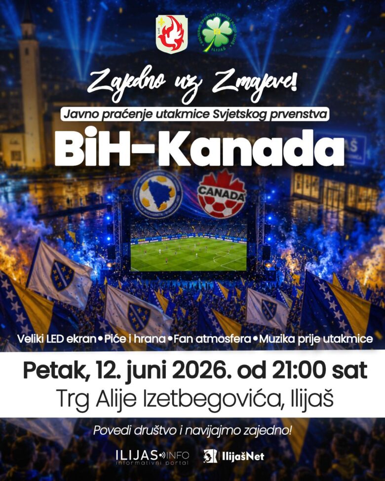 Zajedno uz Zmajeve: Javno praćenje utakmice BiH-Kanada na Trgu Alije Izetbegovića