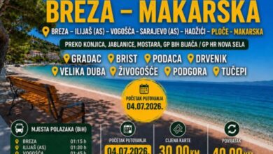 Nova svakodnevna autobusna linija za Makarsku rivijeru od 4. jula BREZA – ILIJAŠ – VOGOŠĆA – SARAJEVO – HADŽIĆI – MAKARSKA: Počinju svakodnevni polasci do omiljenih destinacija na Jadranu