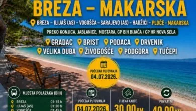 Nova svakodnevna autobusna linija za Makarsku rivijeru od 4. jula BREZA – ILIJAŠ – VOGOŠĆA – SARAJEVO – HADŽIĆI – MAKARSKA: Počinju svakodnevni polasci do omiljenih destinacija na Jadranu