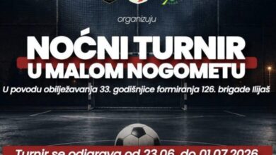 Večeras počinje Noćni turnir u malom nogometu povodom 33. godišnjice 126. brigade Ilijaš