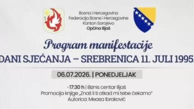 U Ilijašu počeli „Dani sjećanja“, program „Ilijaških dana 2026“ nastavlja se nakon 11. jula