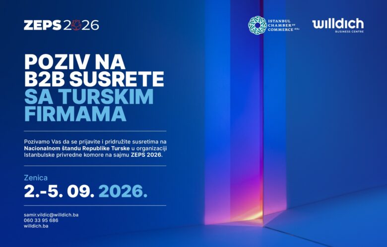 POZIV NA B2B SUSRETE SA TURSKIM FIRMAMA – ZEPS 2026