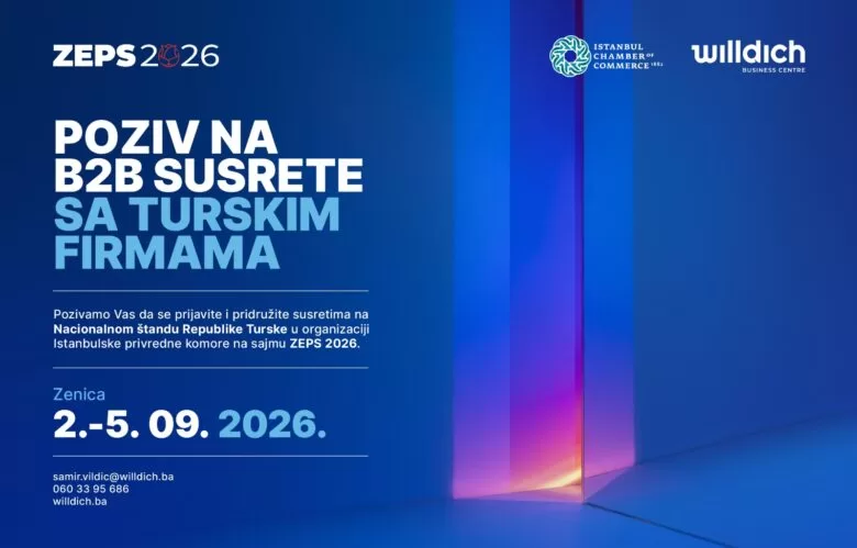 POZIV NA B2B SUSRETE SA TURSKIM FIRMAMA – ZEPS 2026