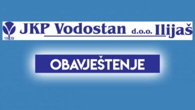 Obavještenje: U utorak bez vode u nekoliko ilijaških naselja zbog radova na vodovodnoj mreži