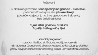 Večeras u Ilijašu Akademija povodom obilježavanja godišnjice genocida u Srebrenici