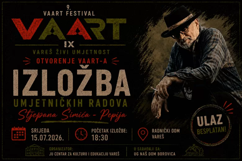 VAART Festival počinje izložbom umjetničkih radova Stjepana Šimića – Pepija