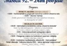 Program obilježavanja Manifestacije sjećanja na 19. juli 1992. godine “DANI POBJEDE – MISOČA ‘92.“