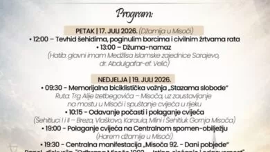 Program obilježavanja Manifestacije sjećanja na 19. juli 1992. godine “DANI POBJEDE – MISOČA ‘92.“