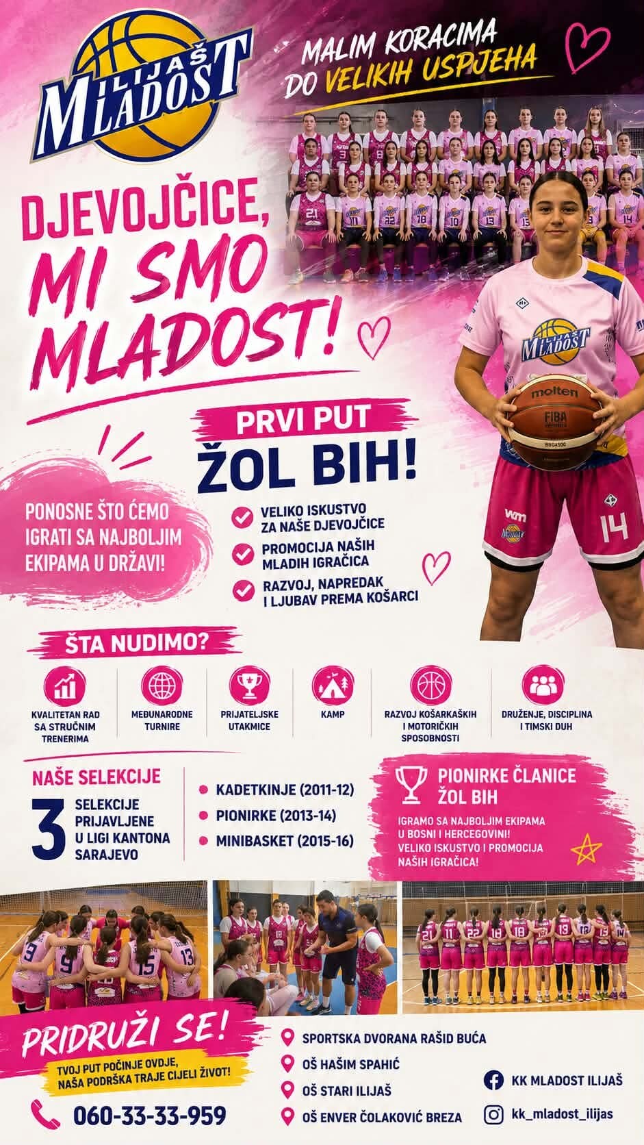 KK Mladost Ilijaš ispisuje novu stranicu historije: Djevojčice prvi put u ŽOL BiH