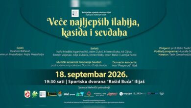 U Ilijašu 18. septembra tradicionalni koncert “Veče najljepših ilahija, kasida i sevdaha”