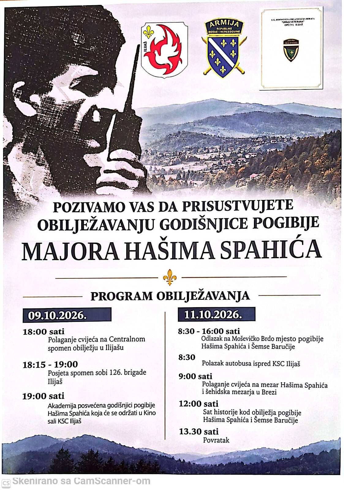 Program obilježavanja 34. godišnjice pogibije majora Hašima Spahića