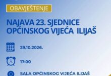 Najava 23. sjednice Općinskog vijeća Ilijaš